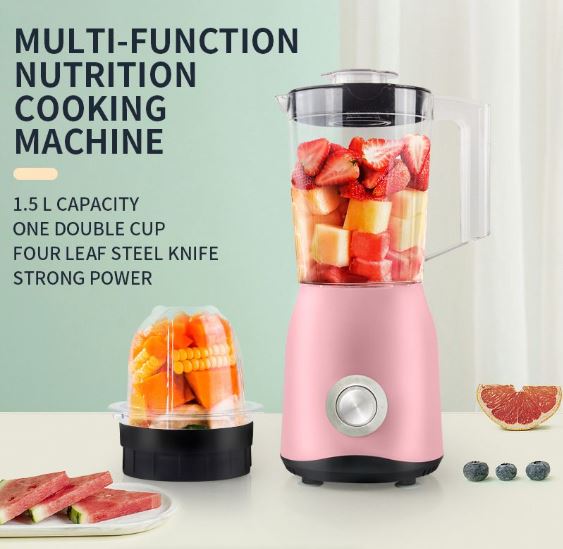 1500W Pink Power Juice Blender – Kitchen Smoothie Mastery