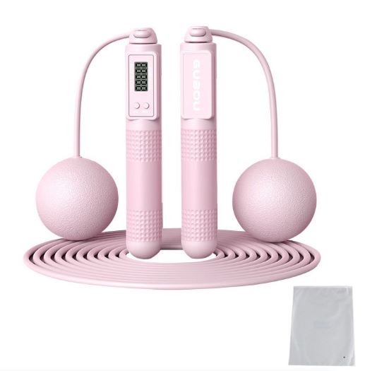 Pink SmartSkip 2-in-1 Cordless Rope – Digital Counter & Travel Bag