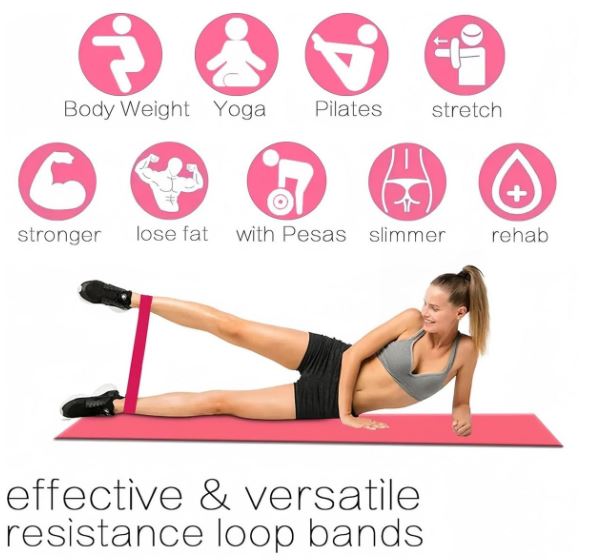 Yoga Circle Fitness Band Loop Exercise Equipment Five-Piece Set - Pink