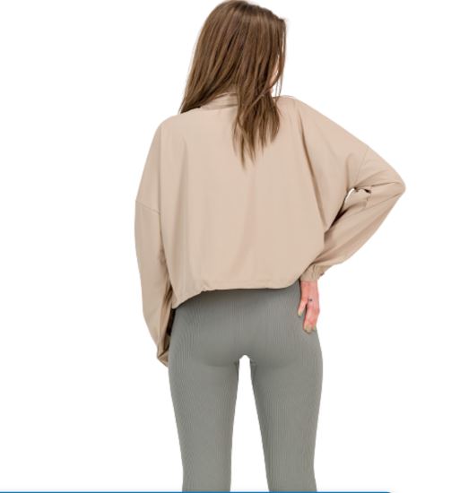 Ladies Super Stretch Cropped Windbreaker - Ultra-Light, Water-Resistant Heat for Fierce Workouts & Street Style