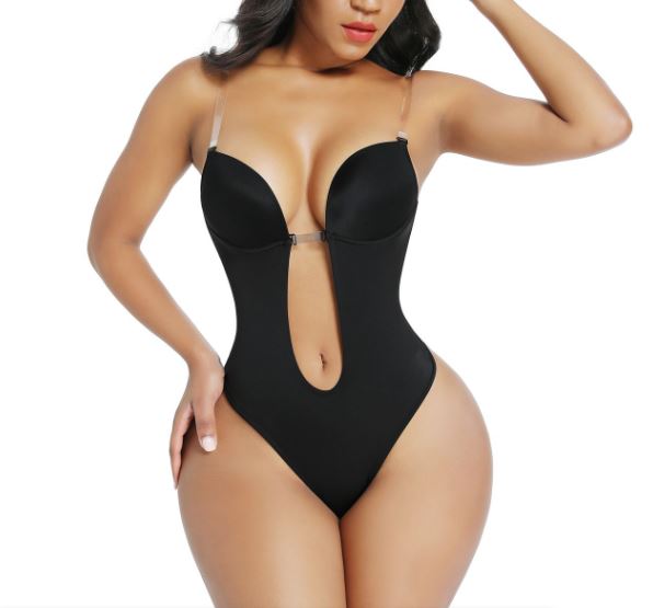 U Plunge Bra Backless Thong Bodysuit - Seamless Low-Cut Shapewear for Sexy Comfort & Curve-Sculpting Support