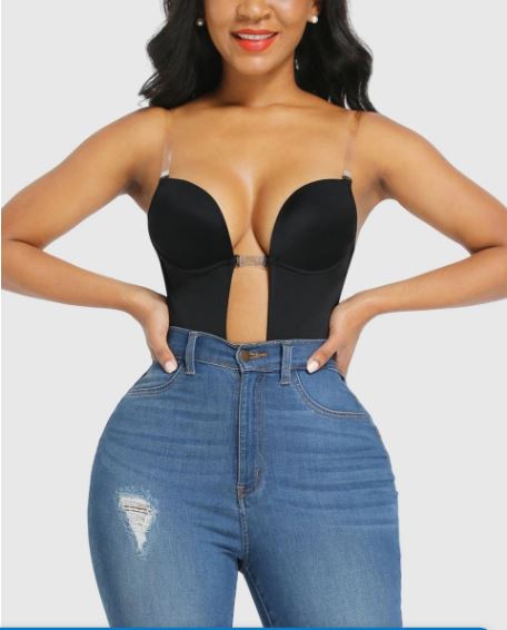 U Plunge Bra Backless Thong Bodysuit - Seamless Low-Cut Shapewear for Sexy Comfort & Curve-Sculpting Support